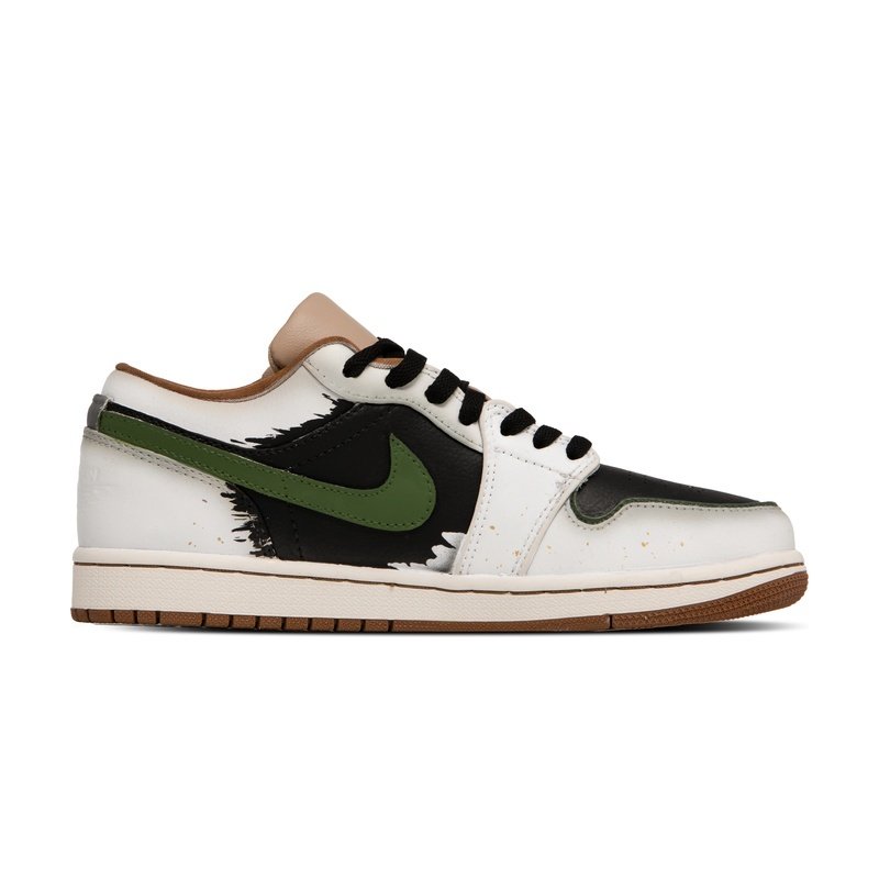 Custom Jordans Shoes Graffiti Splashing Black Green - Image 2