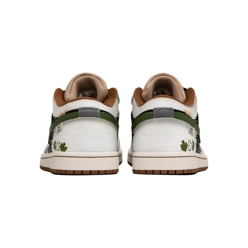 Custom Jordans Shoes Graffiti Splashing Black Green - Image 5