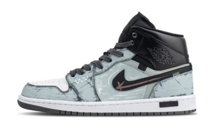 Custom Jordans Shoes Lake Ice Gray Black