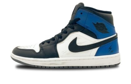 Custom Jordans Shoes Lightning Black White Blue