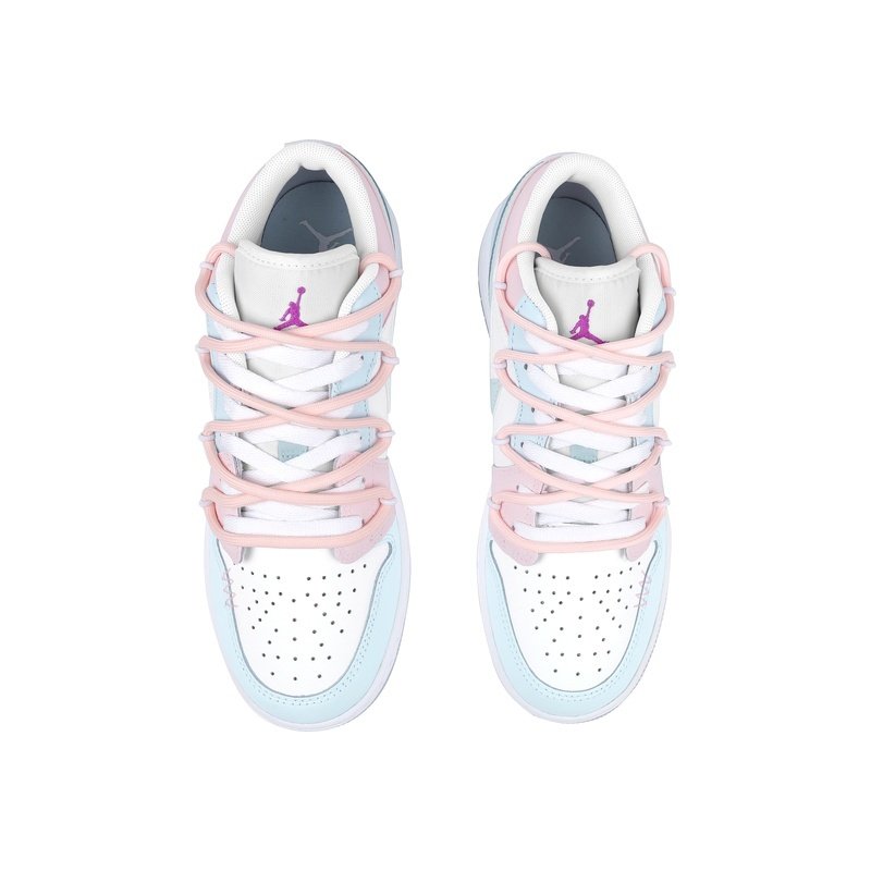 Custom Jordans Shoes Love You Blue Pink - Image 4