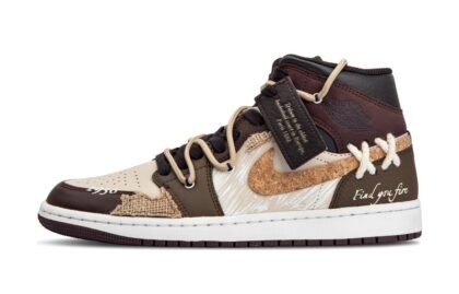 Custom Jordans Shoes Lumber Mill Brown White
