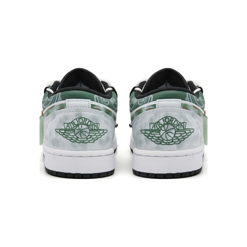 Custom Jordans Shoes Snake Jade Stone White Green - Image 4