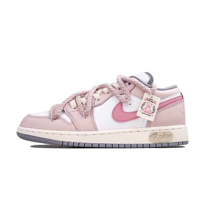 Custom Jordans Shoes Teddy Sweetheart Pink White