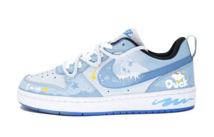 Custom Court Shoes First Snow Blue White