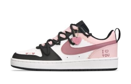 Custom Court Shoes Love You Pink Black