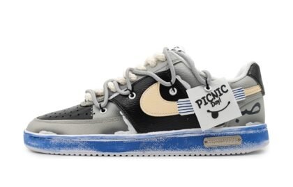 Custom Court Shoes Picnic Day Gray Black